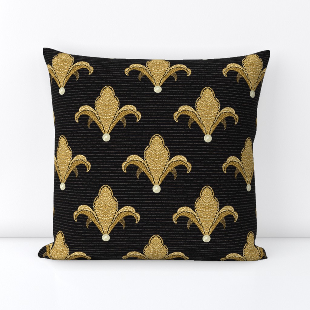 Fleur De Lys A - Black Gold - Large