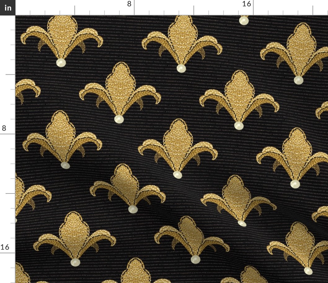 Fleur De Lys A - Black Gold - Large