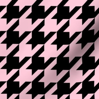 Baby Pink and Black Houndstooth