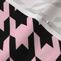 Baby Pink and Black Houndstooth