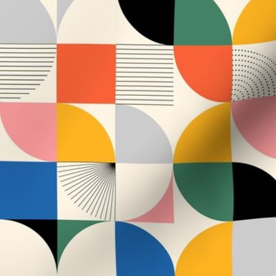 Retro circles and squares - FABRIC