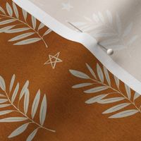 Boho Ferns and Stars - Terracotta Orange