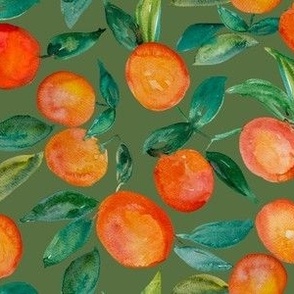Watercolor Oranges // Greenery