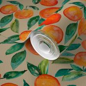 Watercolor Oranges // Pale Khaki
