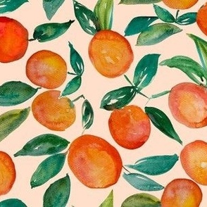 Watercolor Oranges // Peachy Tan Neutral
