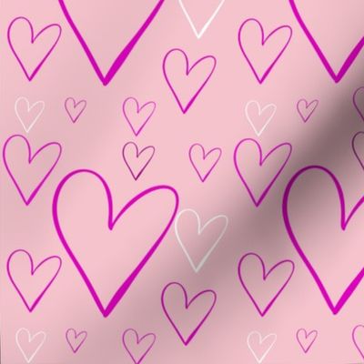 Pink Background Heart Love