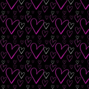 Black Background Heart Love