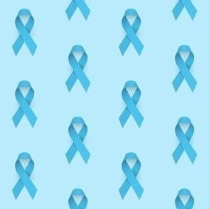 Prostate Cancer Awareness Ribbon, Light Blue Cancer Awareness Ribbon, Light Blue Background
