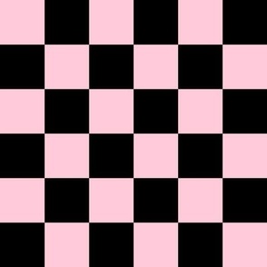 Baby Pink and Black Checkerboard