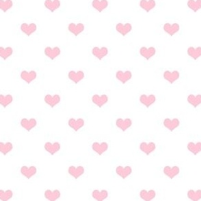 Baby Pink Hearts on White Background Small