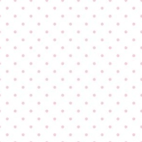 Baby Pink Polka Dots on White Background Small Scale