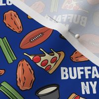 buffalo wings / pizza/ football - Buffalo NY - dark blue - LAD23
