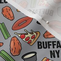 buffalo wings / pizza/ football - Buffalo NY - grey - LAD23
