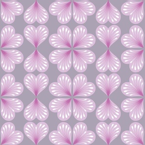 M - Baby Purple Pastel Heart shape petals flowers