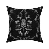 Pitbull Damask - Grey/Black - wallpaper size