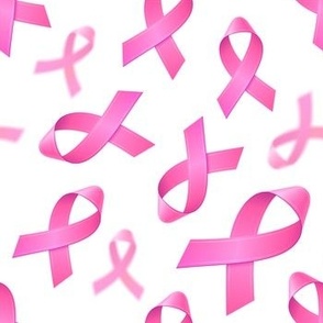 Pink Cancer Ribbon Breast Cancer Awareness Pink BG, Breast Cancer Pink Ribbon White and Pink