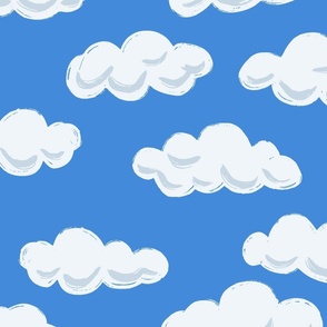 Puffy Clouds in Blue Sky-Jumbo