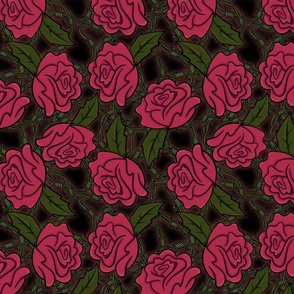 Roses - The Barbed Rose (medium print) (Green Barbs)