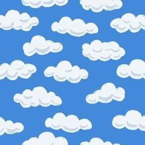 Puffy Clouds in Blue Sky-Medium