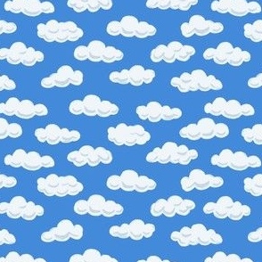 Puffy Clouds in Blue Sky-Small