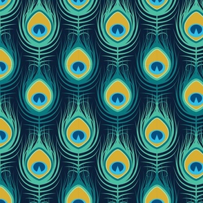 Abstract Neon Peacock Feathers