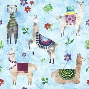Watercolor Llama tassels 