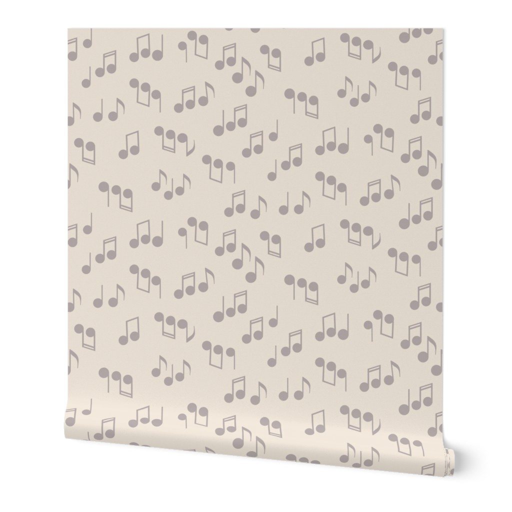 270 - $ Jumbo scale neutral grey tossed musical notes, symphony in modern gender neutral tones, for baby apparel, gifts for musicians, music teachers, concerts pillows and bags, instrument  music sheets, guitar, violin, piano
