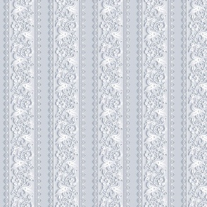 Dimensional Papercut Lace Stripes in Light Gray and White