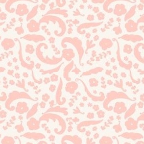 Coral on Cream floral print