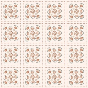 Boho flower blocks - peach, grey and off-white // small scale