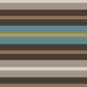 Stripes in blue beige mustard brown 