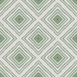 Diamond Square Stripes Sage Green Collection