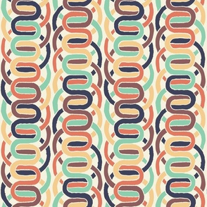 Geometric Passementerie Inspired pattern - pastel and navy