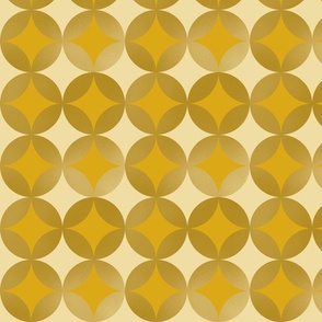 interlocking circles in gold and sand | medium
