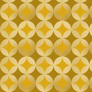 interlocking circles in gold and brown | medium