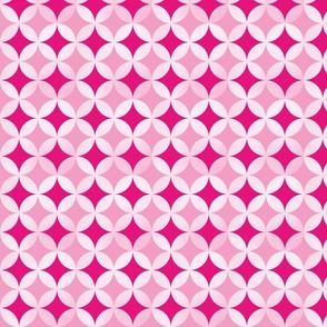 interlocking circles in rose pink | small