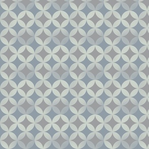 interlocking circles in muted blue and gray | small