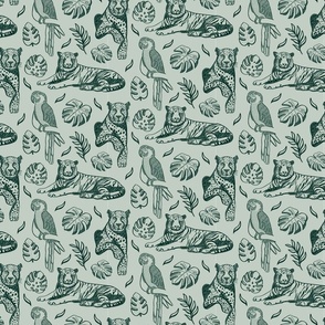 Jungle animals  (small scale) - tonal green