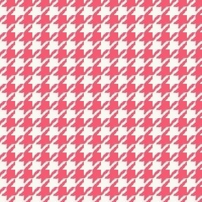 Raspberry Pink and White Ditsy Houndstooth Check