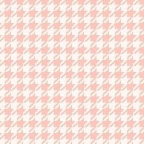 Peach Pink and Cream Ditsy Houndstooth Check 