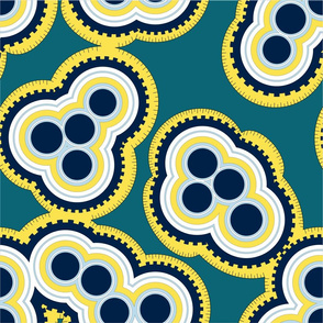 Turquoise and Navy Mitosis
