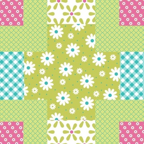 Spring Quilt Green Pink Pretty!