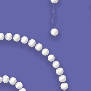 Classic Pearls on Periwinkle - Passementerie Challenge 2023 - 21 inch fabric repeat - 12 inch wallpaper repeat