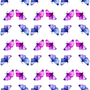 Watercolor moths | Purple Blue Ombre