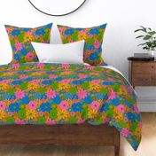 Groovy Bold Florals in Rainbow II (Medium Scale)