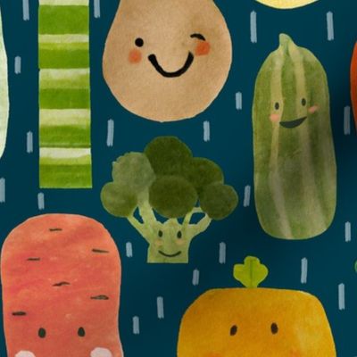 Happy Veggies - Happy vegetables in the rain L