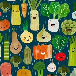 Happy Veggies - Happy vegetables in the rain L