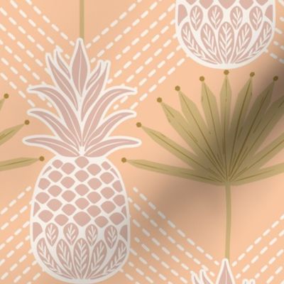 Boho Tropical Palm Pineapple_coral LG