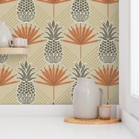 Boho Tropical Palm Pineapple_light olive_LRG