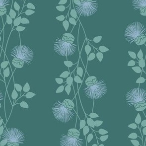 Scottish Thistles in Green and Blue